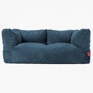 Canapé Pouf Albert 2 places - Côtelé Bleu Marine