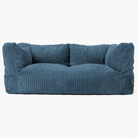 Canapé Pouf Albert 2 places - Côtelé Bleu Marine 01