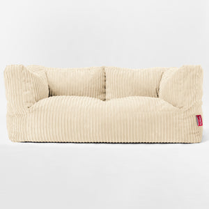 Canapé Pouf Albert 2 places - Côtelé Crème