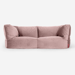 Canapé Pouf Albert 2 places - Velours Rose
