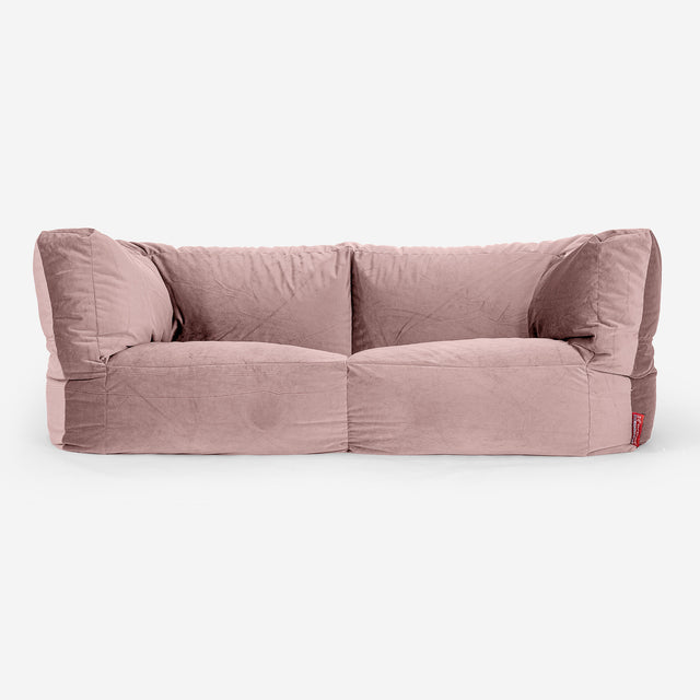 Canapé Pouf Albert 2 places - Velours Rose 01