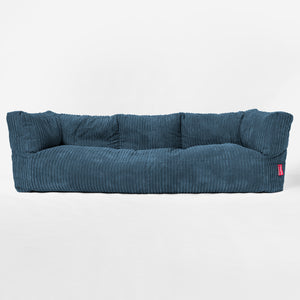 Canapé Pouf Albert 3 places - Côtelé Bleu Marine
