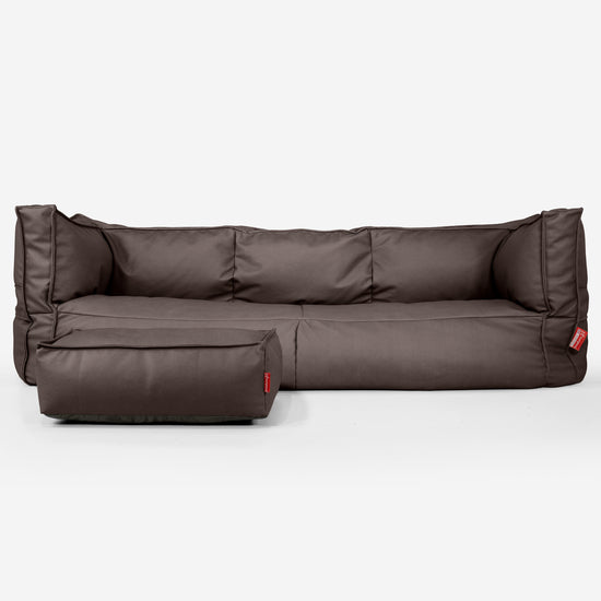 Canapé Pouf Albert 3 places - Cuir Végan Chocolat 02