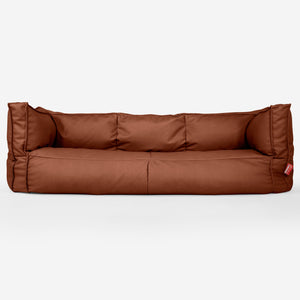 Canapé Pouf Albert 3 places - Cuir Végan Marron