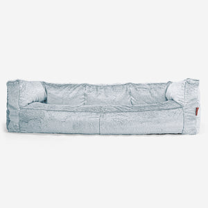 Canapé Pouf Albert 3 places - Fausse Fourrure Lapin Bleu Pastel