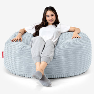Canapé Pouf Géant Mammouth - Côtelé Bébé Bleu