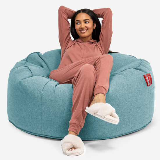 Canapé Pouf Géant Mammouth - Interalli Laine Aqua 01