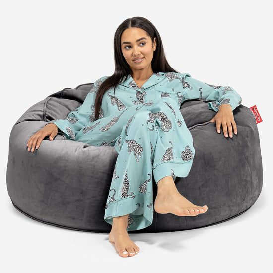Canapé Pouf Géant Mammouth - Velours Anthracite 01