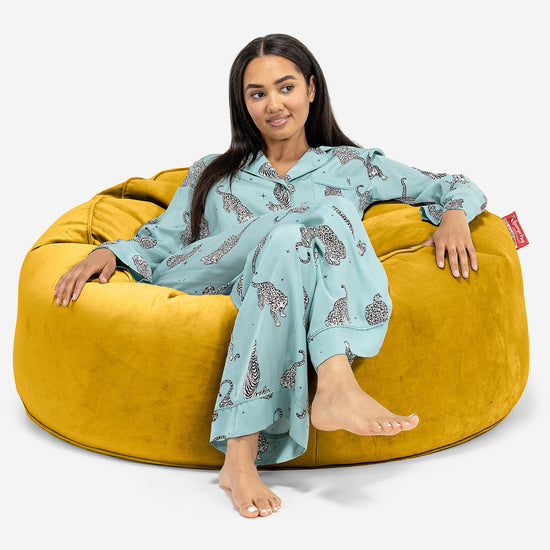 Canapé Pouf Géant Mammouth - Velours Or 01