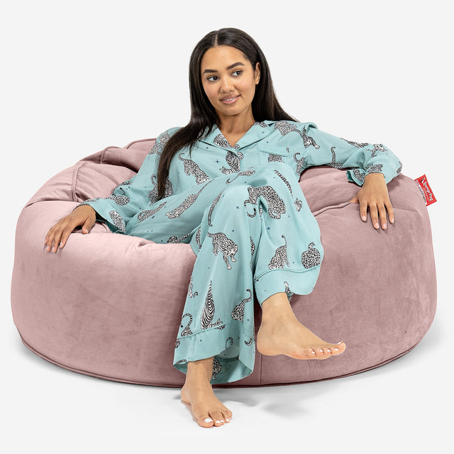 Canapé Pouf Géant Mammouth - Velours Rose 01