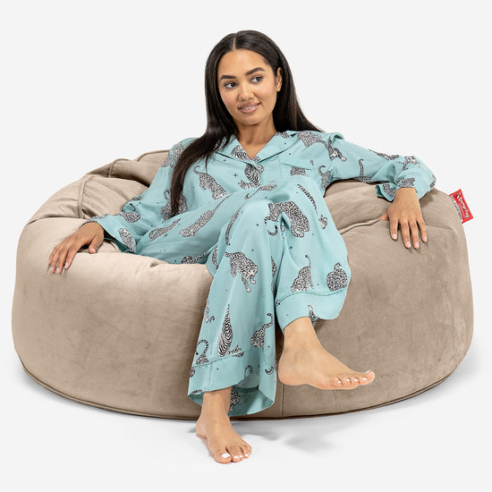Canapé Pouf Géant Mammouth - Velours Vison 01
