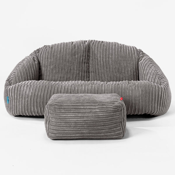 Pouf Canapé Bubble pour Enfants - Côtelé Anthracite 01