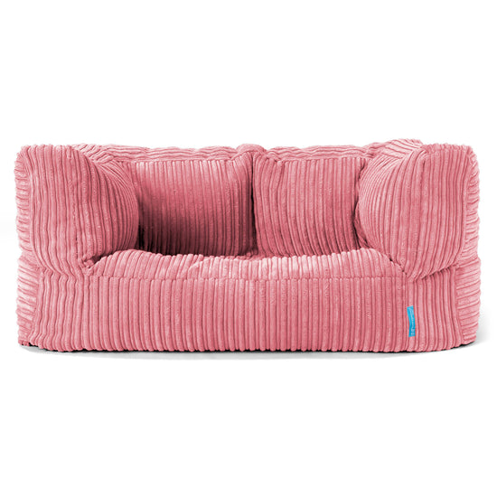 Canapé Pouf Albert pour Enfant - Côtelé Corail 01