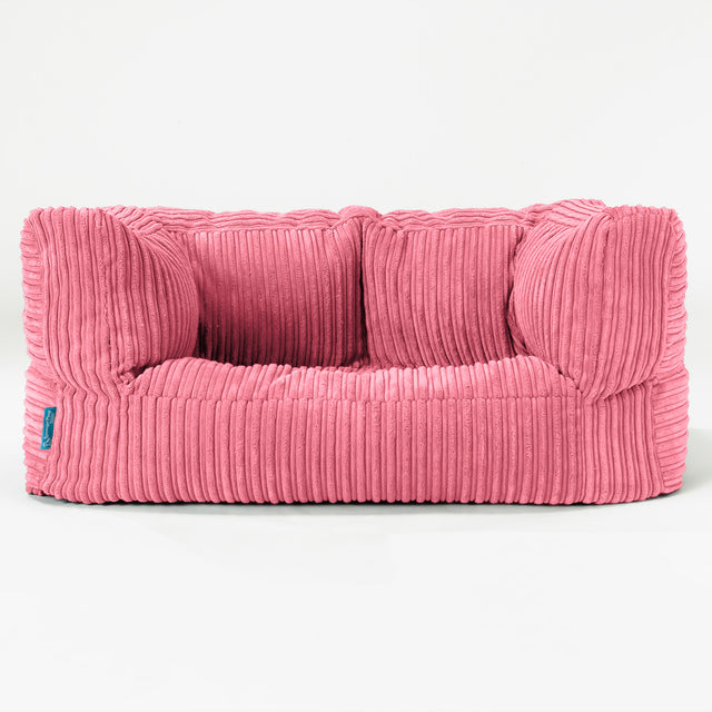 Canapé Pouf Albert pour Enfant - Côtelé Corail 01