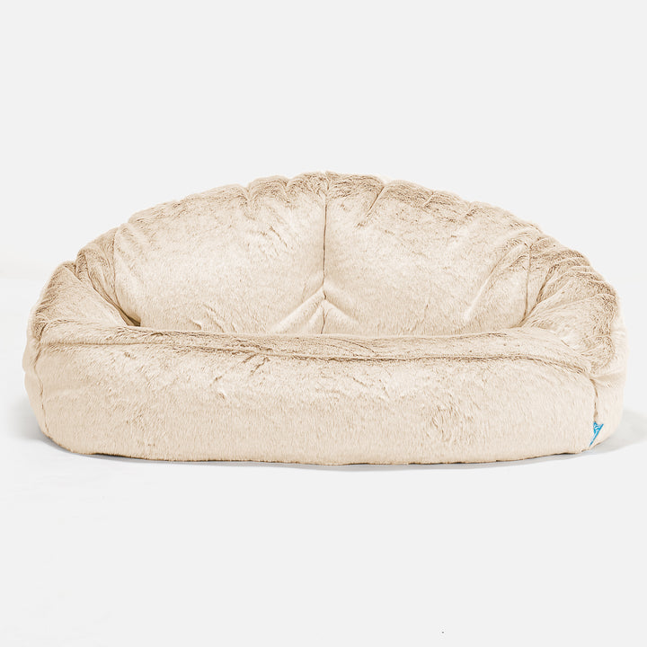 Pouf Canapé Bubble pour Enfants - Fausse Fourrure Lapin Blanc 01