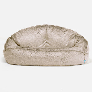 Pouf Canapé Bubble pour Enfants 2-6 ans - Fausse Fourrure Lapin Brun Doré
