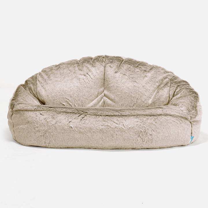 Pouf Canapé Bubble pour Enfants - Fausse Fourrure Lapin Brun Doré 01