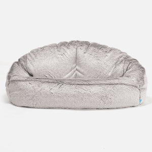 Pouf Canapé Bubble pour Enfants 2-6 ans - Fausse Fourrure Lapin Gris clair