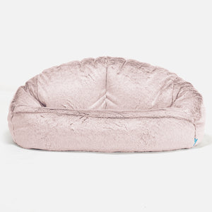 Pouf Canapé Bubble pour Enfants 2-6 ans - Fausse Fourrure Lapin Rose Pastel