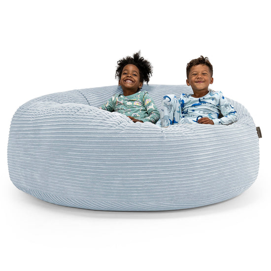 Pouf Géant pour Enfants de Taille Familiale 3-14 ans - Côtelé Bébé Bleu 01