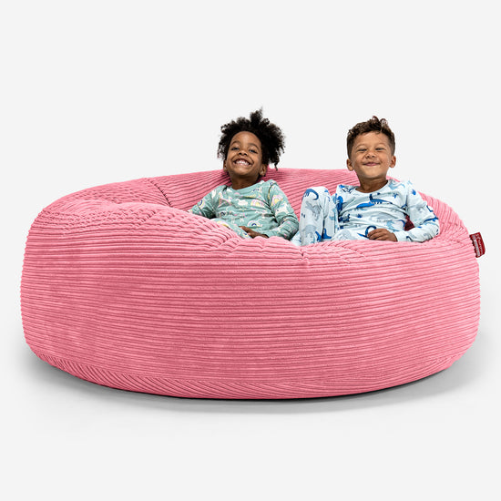 Pouf Géant pour Enfants de Taille Familiale 3-14 ans - Côtelé Corail 01