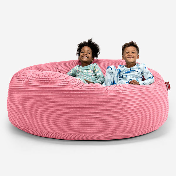 Pouf Géant pour Enfants de Taille Familiale 3-14 ans - Côtelé Corail 01