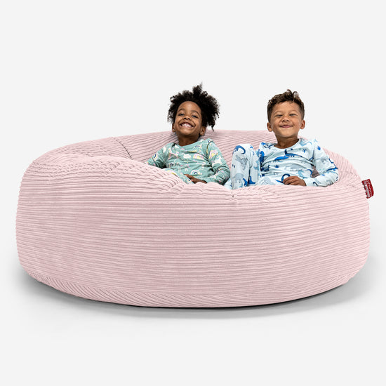 Pouf Géant pour Enfants de Taille Familiale 3-14 ans - Côtelé Rose 01