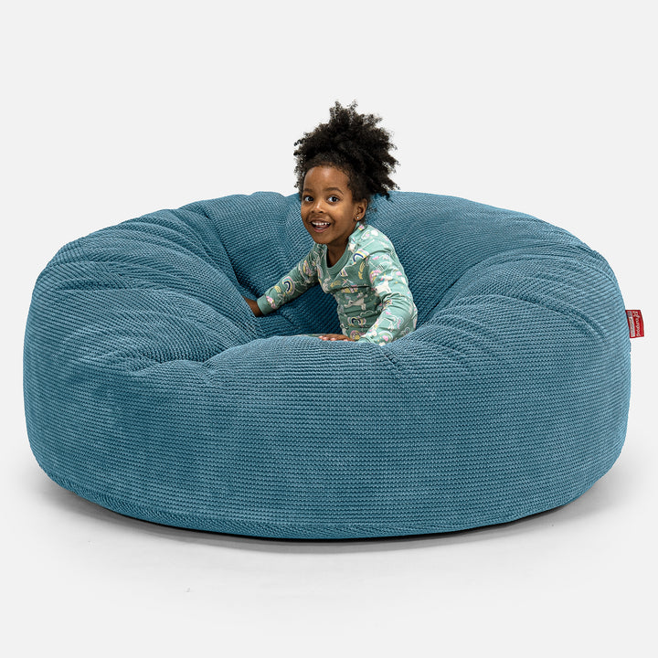 Pouf Géant pour Enfants de Taille Familiale 3-14 ans - Pompon Mer Égée 01