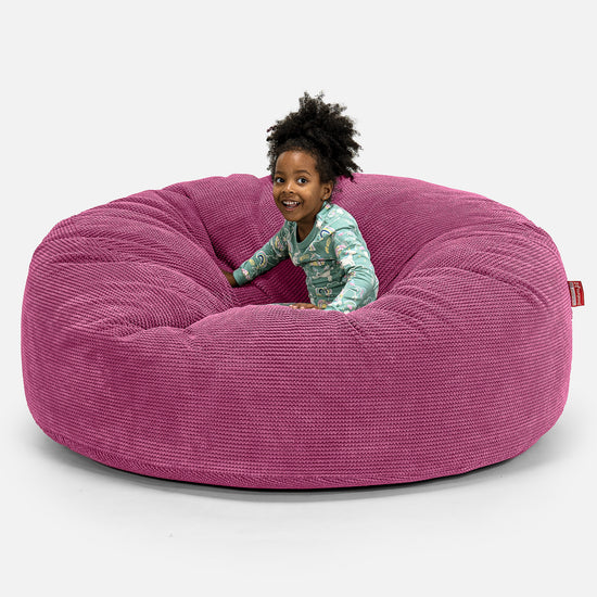 Pouf Géant pour Enfants de Taille Familiale 3-14 ans - Pompon Rose 01