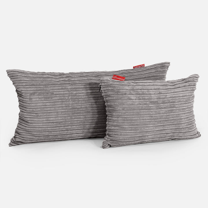 Coussin Géant 40 x 80cm - Côtelé Anthracite 03
