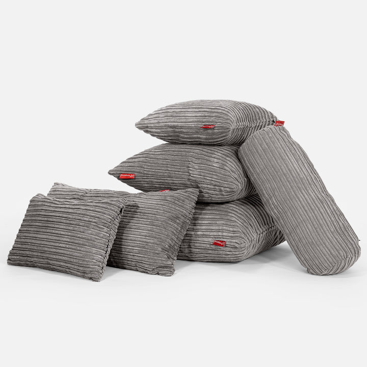 Coussin Géant 40 x 80cm - Côtelé Anthracite 04
