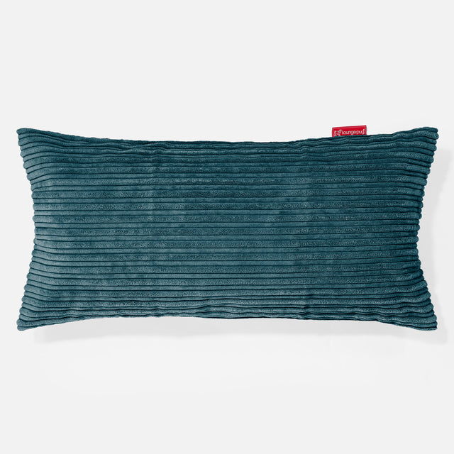 Coussin Géant 40 x 80cm - Côtelé Bleu Canard 01