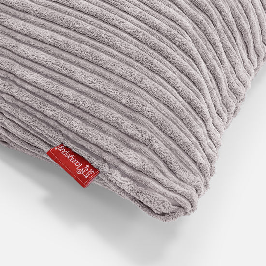 Housse de Coussin Géant 40 x 80cm - Côtelé Gris Argent 02