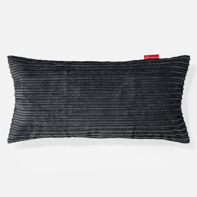 Coussin Géant 40 x 80cm - Côtelé Noir 01
