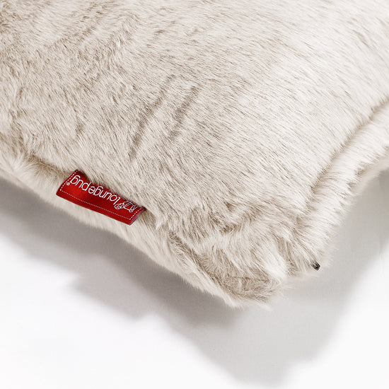 Coussin Géant 40 x 80cm - Fausse Fourrure Lapin Blanc 02
