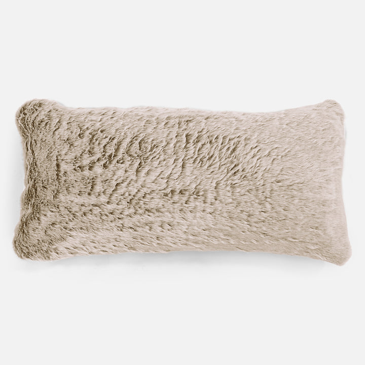 Coussin Géant 40 x 80cm - Fausse Fourrure Lapin Brun Doré 01