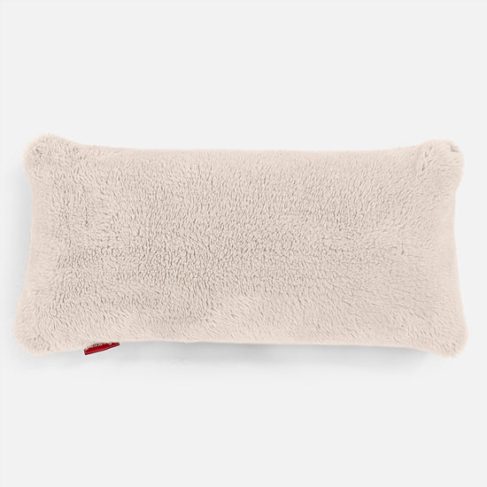 Coussin Géant 40 x 80cm - Fausse Fourrure Nounours Crème 01