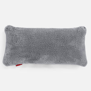 Housse de Coussin Rectangulaire Géant 40 x 70cm - Fausse Fourrure Nounours Gris Foncé