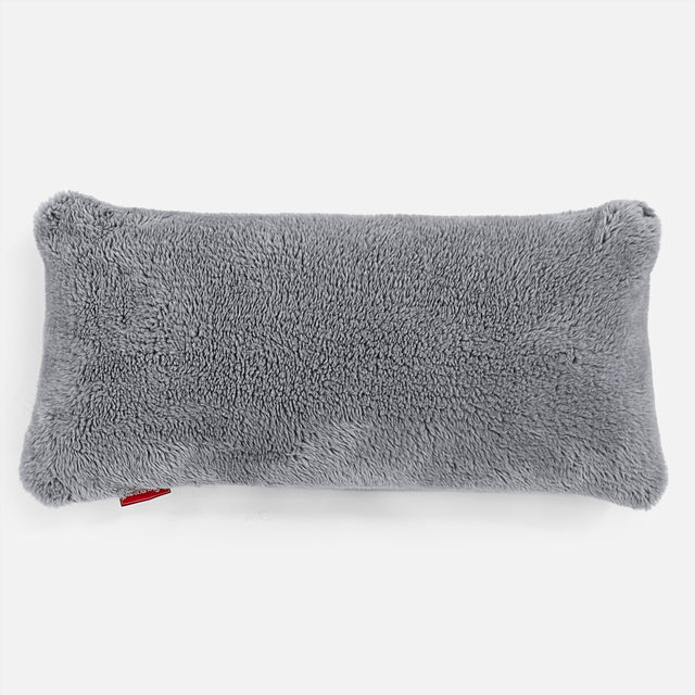 Coussin Géant 40 x 80cm - Fausse Fourrure Nounours Gris Foncé 01
