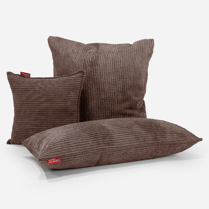 Coussin Géant 40 x 80cm - Pompon Chocolat 03