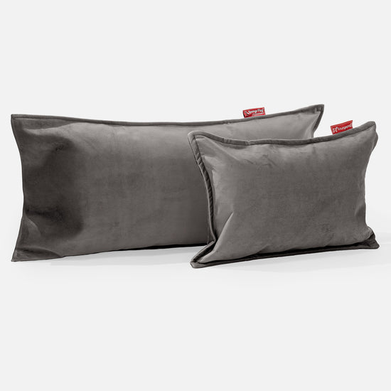 Coussin Géant 40 x 80cm - Velours Anthracite 03