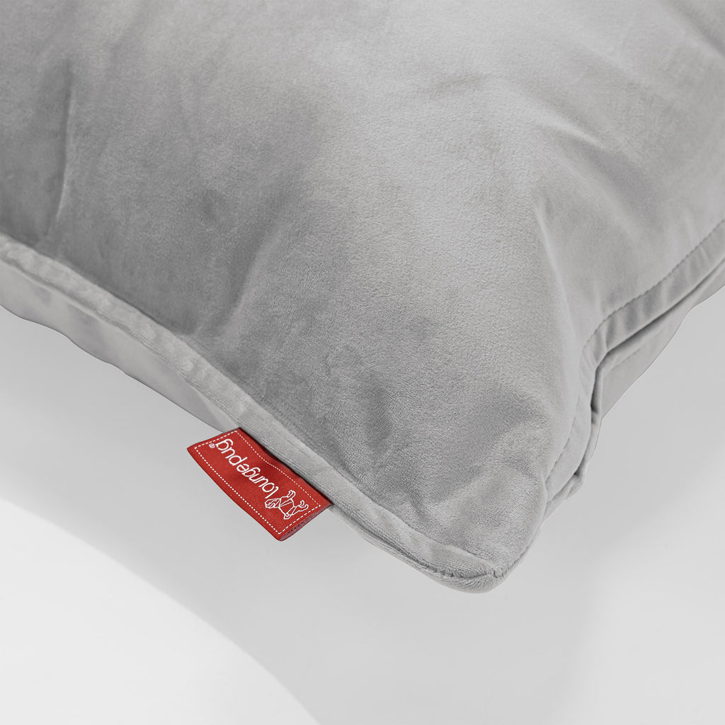 CloudSac 50 Coussin Géant à Mémoire de Forme 40 x 80cm - Velours Argent 02