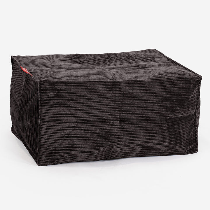 Pouf Repose Pied - Côtelé à Fines Rayures Anthracite 01