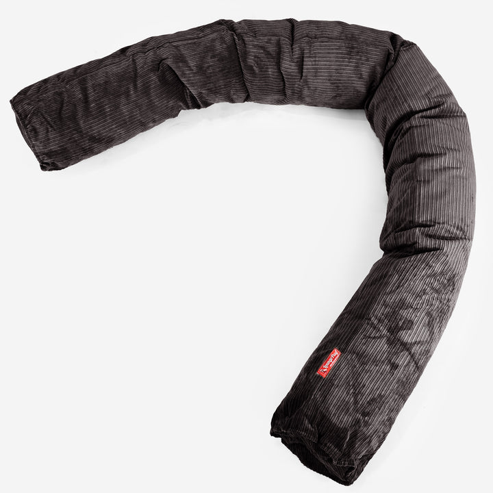 Traversin XXL - Côtelé à Fines Rayures Anthracite 01