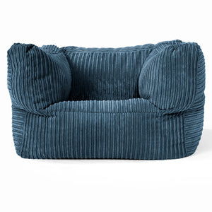 Albert Pouf Fauteuil Design - Côtelé Bleu Marine