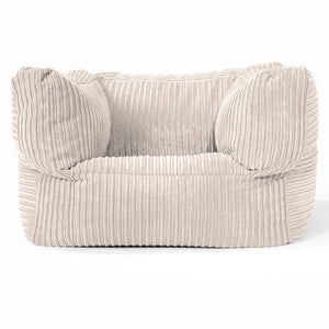 Albert Pouf Fauteuil Design - Côtelé Ivoire