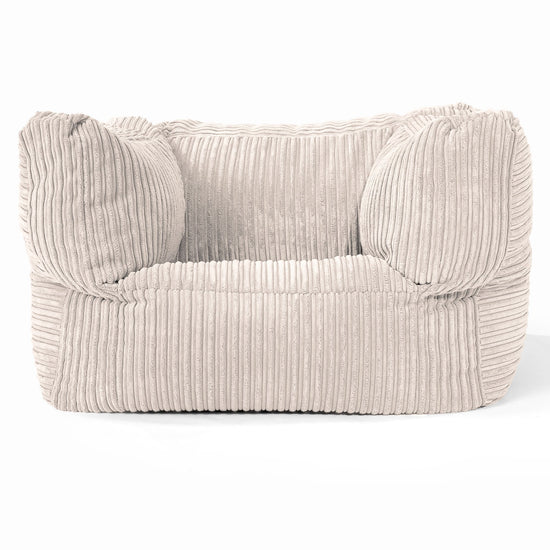 Albert Pouf Fauteuil Design - Côtelé Ivoire 01