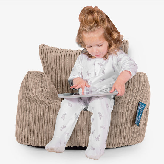 Fauteuil Pouf Bambin 1-3 ans - Côtelé Sable 02