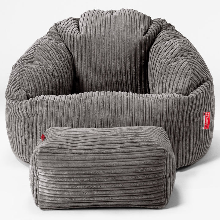 Pouf Chaise Bubble - Côtelé Anthracite 02