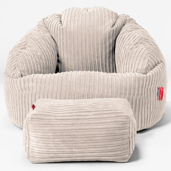 Pouf Chaise Bubble - Côtelé Crème 01